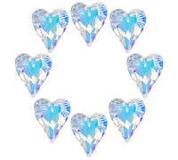 SOFPLATE 1 Scatola da 12 Pezzi A Forma di Cuore in Vetro Prismatico Acchiappasole in Cristlega Colore AB 1 x 0.85 Pollici Sfaccettato Arcobaleno Acchiappasole Piccoli Pendenti Ciondoli per Gi