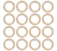 SOFPLATE 1 scatola Da 16 pezzi Da 25mm con Strass Portachiavi Moschettone Dorato Piccola Fibbia A Scatto Rotonda Anelli In Metlega Ganci per Portachiavi per La Creazione di Gioielli Accessori Fai Da T