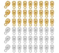 SOFPLATE 1 scatola Da 160 pezzi 2 colori Perline Distanziatrici In Metlega Perline Tubolari In Lega di Metlega Color Oro e Argento con Maglie A Colonna Ad Anello per Ciondoli con Ciondolo per La Creaz