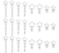 SOFPLATE 1 scatola Da 20 pezzi 4 stili Portachiavi A Forma di Stella Portachiavi Girevole Fermagli A Moschettone In Lega Portachiavi In Metlega Moschettoni Fibbie Accessori per CHISavi Auto Cordini Bo