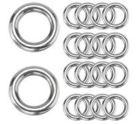 SOFPLATE 1 scatola Da 20 pezzi Piccoli Anelli Metallici Ad O In Argento Anelli chisusi 304 anelli In Acciaio Inossidabile Da 15.5mm Saldati Rotondi In Macramè Anelli di Collegamento Resistenti per Bor