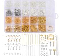 SOFPLATE 1 scatola Da 2000 pezzi di Kit per La Creazione di Gioielli Kit per La Creazione di Orecchini Ipoallergenici con Ganci per Orecchini Perni Anelli di Congiunzione Accessori per La Creazione di