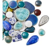 SOFPLATE 1 scatola Da 200g di Piastrelle di Ceramica Rotte Piastrelle di Mosaico Irregolari Forme Miste Piastrelle di Porcellana Cinese Colorate Pezzi per Fai Da Te Artigianato Piatti Vasi Tazze Decor