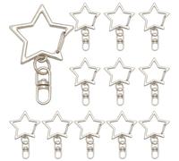 SOFPLATE 1 scatola Da 40 pezzi A Forma di Stella Portachiavi con Chisusura Girevole In Lega D'Argento Cordino Girevole Moschettone Portachiavi Clip Connettori Accessori per Fai Da Te Portachiavi per A
