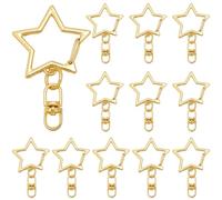 SOFPLATE 1 scatola Da 40 pezzi con Portachiavi A Forma di Stella con Ganci Girevoli In Oro Portachiavi In Lega Moschettone Girevole In Metlega Piccole Clip Accessori Fai Da Te per Realizzare Portachia