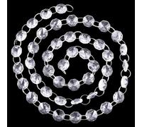 SOFPLATE 1 Scatola da 6.56 Piedi di Perline di Cristallo Ghirlanda di Perline di Cristallo Appese Fili da 14mm Catena di Perline Ottagonali Sfaccettate Prismi per Lampadari Ornamenti per Albero di Na