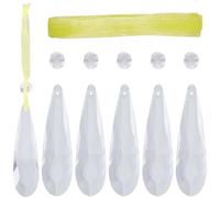 SOFPLATE 1 scatola Da 6 confezioni Da 76mm di Cristallo In Vetro Appeso Ornamenti Lampadario di Cristallo A Goccia Prismi Trasparenti AB Arcobaleno Colore Cristalli Appesi Pendenti per Albero di Natal