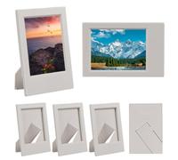 SOFPLATE 1 Scatola da 6 Pezzi Set di Cornici Bianche 2x3 cornici per Foto Mini Cornici Rettangolari in Plastica con Passepartout Leggere Confezione Multipla Supporti per Foto di Famiglia Opere