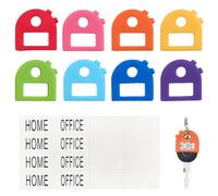 SOFPLATE 1 Scatola da 8 Pezzi di Copritasti per Tasti Identificatori di Tasti con Etichette Anello per Etichetta Finestra Colorato Resistente in Silicone Morbido Protezione per Tasti Standard