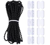 SOFPLATE 10 m/10.94 yarde 4.5mm Perline per Tende Cieche Connettore per Perlina Cieca in Plastica Nera Piccolo Rullo Tira Corde Estensione Accessori per Tende di Ricambio Riparazione Ventilatore Luce
