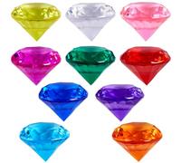 SOFPLATE 10 pz 10 Colori Diam di Plastica Colorati Diam Grandi Gemme Grandi Cristalli Trasparenti Sfaccettati da 40mm Gioielli del Tesoro Cabochon Pirata per riempire per Vasi Regalo di Allenamento