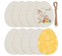 SOFPLATE 10 pz 7 x 5 pollici Uovo di Pasqua Ritagli di Legno Ornamenti di Legno Non Finiti per Dipingere Uovo di Legno Vuoto Abbellimento per Fai Da Te Progetti Artistici Artigianato Pittura Casa Favo