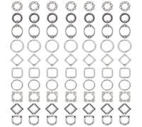 SOFPLATE 100 pz 10 stili Perline Telaio Anelli Perline Telaio In Metlega Doppio Foro Argento Tibetano Tigre Rombo Ciambella Quadrato Fiore Lega Connettore Perline Cornici per Gioielli Perline Fornitur