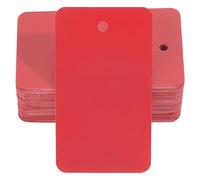 SOFPLATE 100 pz 4 x 7cm Etichette di Spedizione Rosse Etichette di Natale in Plastica PVC Etichette Vuote Impermeabili Appese Etichette Rettangolari di Identificazione del Nome per Identificare Carte