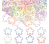 SOFPLATE 100 pz. Ciondolo Stella In Acrilico Luminoso con Glitter Piccolo Artigianato Colorato Stelle Luminose Al Buio Ciondolo Celeste per La Creazione di Gioielli Ciondoli Collane Forniture Fai Da T