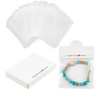 SOFPLATE 100 pz. Confezione di Gioielli Borse Display per Orecchini Set di Imballaggi per Piccole Imbarcazioni Cartoncino Bianco Porta Carte di Intestazione Pieghevole per La Vendita Appesi Mostrando