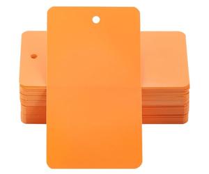 SOFPLATE 100 pz Etichette Impermeabili Arancioni Etichette di Plastica Vuote Etichette di Etichettatura Rettangolari Da 5 x 9cm Spedizione Identificazione Appesa Nome Occhiello Fili Etichette per Iden