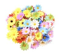 SOFPLATE 100 pz Mini Teste di Fiori Artificiali Girasoli Senza Stelo Multicolore 4cm Piccolo Tessuto Gerbera Margherita Fiori Finti Teste per Ghirlanda Ghirlanda Matrimonio Artigianato Festa Tavolo De