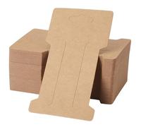SOFPLATE 100 pz Porta Mollette per Capelli Porta Mollette per Capelli BurlyWood 4.53 x 2.64 pollici Rettangolo Carta Bianca Espositore Cartone Organizzatore Espositore Accessori per La Vendita di Gioi