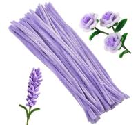 SOFPLATE 100 pz. Steli di Ciniglia per Scovolini Viola CHISaro Riutilizzabili Spessi Adesivi Sfocati Riutilizzabili di Colore Pastello per Fiori Forniture Artigianali Fai Da Te Progetti Artistici Deco
