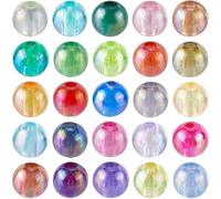 SOFPLATE 1000 pz 25 colori 6mm Perline Rotonde Acriliche Perline Trasparenti Colorate Piccola Palla AB Colore Placcato Liscio Distanziatore Perline Sciolte per La Creazione di Gioielli Collane Braccia