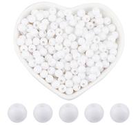 SOFPLATE 1000 pz 6mm Perline Bianche Perline Acriliche Opache Sfuse Lisce Piccole Perline Rotonde Sciolte Perline Distanziatrici per Gioielli In Plastica per La Creazione di Gioielli Bracciali Collane