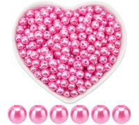 SOFPLATE 1000 pz 6mm Perline di Perle Rosa Perle Acriliche Perle Rotonde Sciolte con Foro Artigianato Perle Distanziatrici per Gioielli Accessori Fai Da Te Collane Bracciali Orecchini Anelli riempire