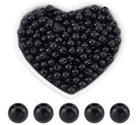 SOFPLATE 1000 pz 6mm Perline Nere Acriliche Opache Perline Lisce Piccole Rotonde Distanziatrici Perline di Plastica per Gioielli Perline Sciolte per La Creazione di Gioielli Bracciali Collane Orecchin