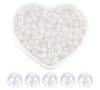 SOFPLATE 1000 pz Perlina Rotonda Trasparente Perline Acriliche Da 6mm Alla Rinfusa Colore AB Perlina Distanziatrice Liscia Piccola Perline Sciolte per Gioielli Perline Sciolte per La Creazione di Gioi