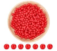 SOFPLATE 1000 pz. Perline Rotonde in Acrilico Rosso da 6mm Palline Lisce Sfuse Ciondoli Grossi in Gomma da Masticare con Fori Distanziatori Sciolti per Braccialetti Creazione di Gioielli Collane Orec