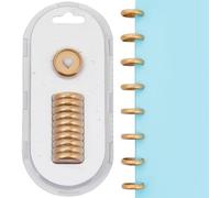 SOFPLATE 11 pz 24mm di Plastica Fogli Mobili Raccoglitori Dischi Planner Sfusi Oro Cuore Cavo Fungo Foro Disco Legato Rilegatura Espandibile Fibbia Anello Disco per Fai Da Te Quaderno Planner Scrapboo