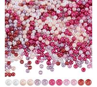 SOFPLATE 1200 pz 6 perline di Perle Rosa Stile 4mm Perline Acriliche Rotonde Colorate Piccole Palline Bianche Perle Finte Lisce Distanziatori Sciolti Accessori per Bracciale Collana Creazione di Gioie