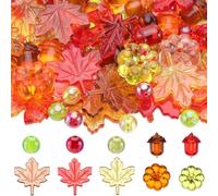 SOFPLATE 130 pezzo Riempitivoss per Vaso Del Ringraziamento Autunno Riempitivoss per Vaso Decorazione Acrilico Zucche Foglie Cabochon Ghianda Perline Raccolto Autunnale Decorazioni per La Casa Display