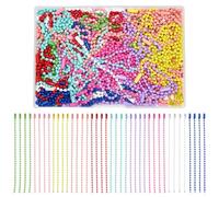 SOFPLATE 150 pz 10 colori 2.5mm Palla Perlina Catena Portachiavi Palla di MetAllos Colorato Verniciato A Spruzzo Ferro Pet Dog Tag Breve Portachiavi Collana Catene di Perline Connettore per Gioielli C