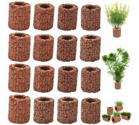 SOFPLATE 16 pz Supporto per Piante Acquatiche Anello per Piante Da Acquario Roccia Lavica Piccola Colonna Riutilizzabile Cocco Marrone Erba D'Acqua Vaso di Coltivazione Galleggiante Anelli Fissi Acces