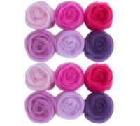 SOFPLATE 18 pz 6 Colori Lana Roving Colori filasto per Infeltrimento Ad Ago Sfuso Rosa Viola Fiore Arte Artigianato Primavera Infeltrimento Bagnato filastura A Mano Lana per Principi Fai da Te Tessit