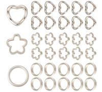 SOFPLATE 180 pz 3 stili Perline Distanziatrici A Forma di Cuore Perline con Cornice In Argento Anelli A Doppio Foro con Fiori Blossom CCB Connettori A Maglie Cave In Plastica Accessori per La Creazion