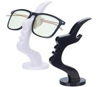SOFPLATE 2 Colori 2 pezzi Porta Occhiali Da Vista Supporto per Occhiali Da Vista Nero Bianco Plastica Moderno Espositore per Occhiali A Forma di Viso Organizer Da Scrivania Porta Occhiali Da Vista per