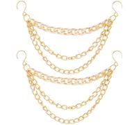 SOFPLATE 2 pz Catene per Scarpe Dorate Catene per Scarpe Decorative con Gancio In Acciaio Inossidabile Metallo Massiccio Stile Occidentale Semplice Ciondolo per Lacci Da Scarpe Da Ginnastica Stivali B