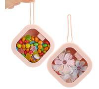 SOFPLATE 2 pz. Custodia per Elastici per Capelli Da Viaggio Organizer per Accessori per Capelli Quadrata con Finestra Trasparente Portatile Impilabile Porta Forcine per Capelli Accessori per Riporre G