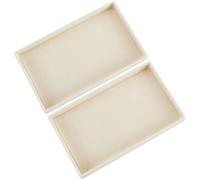 SOFPLATE 2 pz. Scatola Portagioie Vuota In Velluto Organizer per Gioielli Bianco co Piccolo Rettangolo per Accessori Espositore Vassoio Piatto per Anelli Orecchini Collane Bracciali Contenitori per Ar