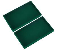 SOFPLATE 2 pz Vassoio Portaoggetti In Velluto per Gioielli Inserti per Cassetti per Gioielli Impilabili Verde Scuro Vassoi Portaoggetti Eleganti per Anelli Orecchini Collane Bracciali Espositori per D