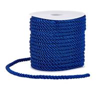 SOFPLATE 20 m/21.87 yard Corda di Seta Intrecciata Corda Intrecciata 5mm Blu Scuro 3 strati Corda Intrecciata Rifinitura Corde Decorative Filo Laurea Onore Corda per Artigianato Handfasting Arredament