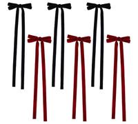 SOFPLATE 20 pz 2 colori Fiocco di Nastro Pre-Annodato FiocCHIS di Velluto Ornamenti per Albero di Natale Vintage Nero Rosso Ghirlanda Ghirlanda Decorazioni Civettuola per Fermagli per Capelli Festa di