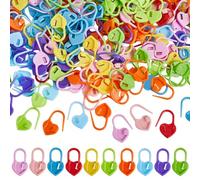 SOFPLATE 200 pz 10 colori Uncinetto Marcatori Punto Maglia Marcatori di Plastica Ago di Sicurezza Spilla Multicolore Cuore Bloccaggio Uncinetto Clip Marcatori Contatore per Uncinetto Maglia Abbigliame