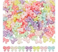 SOFPLATE 200 pz. Perline Acriliche A Fiocco, Perline A Fiocco, Perline A Fiocco, Perline A Forma di Fiocco, Perline Distanziatrici Sciolte, Rosa, Bianche, Verdi, Arancioni, per Creare Gioielli, Bracci