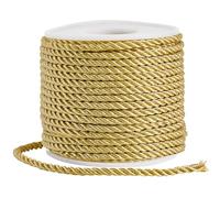 SOFPLATE 22 iarda/20 m di Cordoncino per Tappezzeria Corda Decorativa Dorata 3mm 3 Strati Cordoncino Ritorto Cordoncino Ritorto Cordoncino d'Onore per Laurea Artigianato Handfasting Decorazioni per L