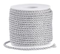 SOFPLATE 22 iarda/20 m di Nastro Decorativo in Corda Intrecciata 3mm Argento 3 Strati Cordoncino Intrecciato Filo Intrecciato Corde Intrecciate per Laurea Cordoncino d'Onore Handfasting Decorazione p