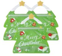 SOFPLATE 25 pz 8.3 x 7.3 Pollici Sacchetti di Natale con CHISusura Lampo Sacchetti per Biscotti Autosigill Verde Lime Albero di Natale Richiudibili Sacchetti di Plastica Pet con CHISusura Lampo per C