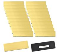 SOFPLATE 25 pz. Spille con Nome in Oro Badge con Nome Vuoto in Plastica PVC Rettangolari Personalizzate Riutilizzabili con Supporto di Sicurezza Spille Porta Badge per Impiegati Studenti Dip